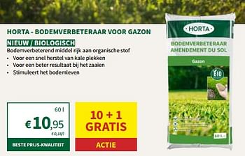 Promotions Horta bodemverbeteraar voor gazon - Produit maison - Horta - Valide de 24/04/2024 à 05/05/2024 chez Horta