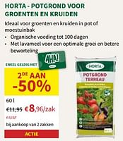 Promoties Horta potgrond voor groenten en kruiden - Huismerk - Horta - Geldig van 24/04/2024 tot 05/05/2024 bij Horta