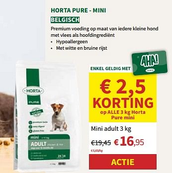 Promotions Horta pure mini adult - Produit maison - Horta - Valide de 24/04/2024 à 05/05/2024 chez Horta
