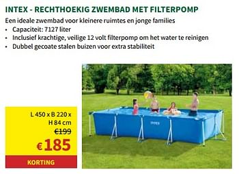 Promoties Intex rechthoekig zwembad met filterpomp - Intex - Geldig van 24/04/2024 tot 05/05/2024 bij Horta