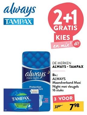 Promotions Always maandverband maxi night met vleugels - Always - Valide de 24/04/2024 à 07/05/2024 chez DI