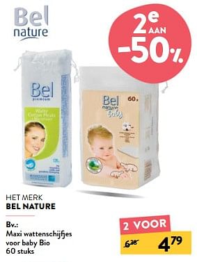 Promotions Maxi wattenschijfjes voor baby bio - Bel nature - Valide de 24/04/2024 à 07/05/2024 chez DI