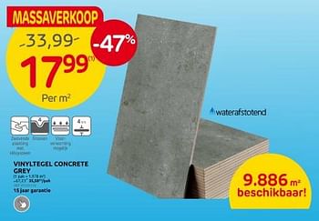 Promotions Vinyltegel concrete grey - Produit maison - Brico - Valide de 26/04/2024 à 13/05/2024 chez Brico