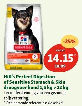 Promotions Hill`s perfect digestion of sensitive stomach + skin droogvoer hond - Hill's - Valide de 30/04/2024 à 06/05/2024 chez Maxi Zoo