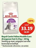 Promoties Royal canin feline health care droogvoer kat - Royal Canin - Geldig van 30/04/2024 tot 06/05/2024 bij Maxi Zoo