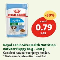 Promoties Royal canin size health nutrition natvoer puppy - Royal Canin - Geldig van 30/04/2024 tot 06/05/2024 bij Maxi Zoo