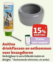Promoties Anione drinkflessen en eetkommen voor knaagdieren 15% korting - Anione - Geldig van 30/04/2024 tot 06/05/2024 bij Maxi Zoo