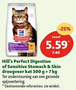 Promoties Hill`s perfect digestion of sensitive stomach + skin droogvoer kat - Hill's - Geldig van 30/04/2024 tot 06/05/2024 bij Maxi Zoo