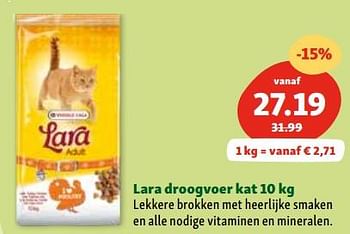 Promotions Lara droogvoer kat - Versele-Laga - Valide de 30/04/2024 à 06/05/2024 chez Maxi Zoo