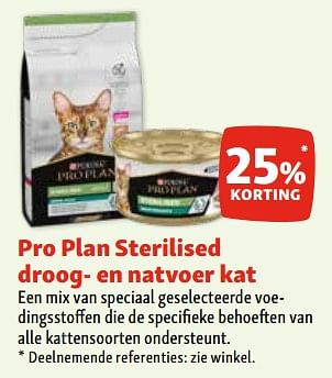 Promotions Pro plan sterilised droog- en natvoer kat 25% korting - Purina - Valide de 30/04/2024 à 06/05/2024 chez Maxi Zoo