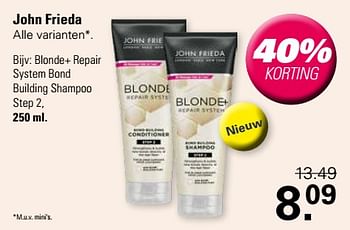 Promotions Blonde+ repair system bond building shampoo step 2 - John Frieda - Valide de 24/04/2024 à 11/05/2024 chez De Online Drogist