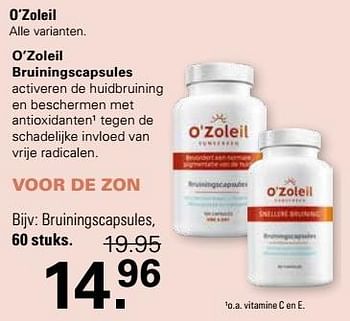 Promotions Bruiningscapsules - O'Zoleil - Valide de 24/04/2024 à 11/05/2024 chez De Online Drogist