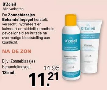 Promotions Zonneblaasjes behandelingsgel - O'Zoleil - Valide de 24/04/2024 à 11/05/2024 chez De Online Drogist