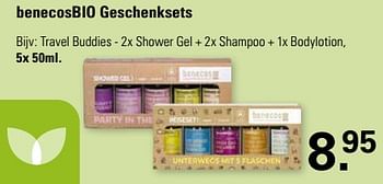 Promotions Bio geschenksets travel buddies shower gel + shampoo + bodylotion - Benecos - Valide de 24/04/2024 à 11/05/2024 chez De Online Drogist
