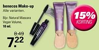 Promoties Make up natural mascara vegan volume - Benecos - Geldig van 24/04/2024 tot 11/05/2024 bij De Online Drogist
