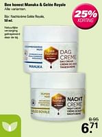 Promoties Nachtcrème gelée royale - Bee Honest - Geldig van 24/04/2024 tot 11/05/2024 bij De Online Drogist