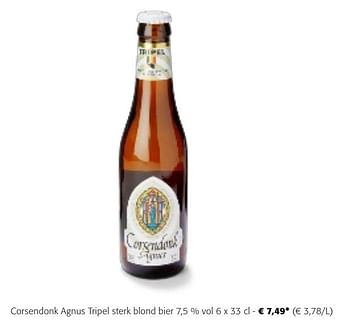 Promotions Corsendonk agnus tripel sterk blond bier - Corsendonk - Valide de 24/04/2024 à 07/05/2024 chez Colruyt