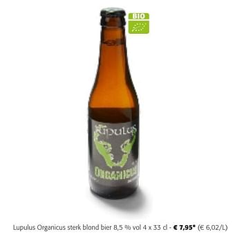 Promoties Lupulus organicus sterk blond bier - Lupulus - Geldig van 24/04/2024 tot 07/05/2024 bij Colruyt