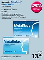 Promoties Metarelax tabletten - Metagenics - Geldig van 24/04/2024 tot 11/05/2024 bij De Online Drogist