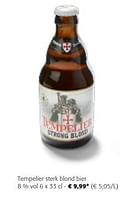 Promoties Tempelier sterk blond bier - Tempelier - Geldig van 24/04/2024 tot 07/05/2024 bij Colruyt