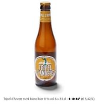 Tripel d`anvers sterk blond bier-De Koninck