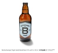 Promoties Bertinchamps tripel sterk blond bier - Bertinchamps - Geldig van 24/04/2024 tot 07/05/2024 bij Colruyt