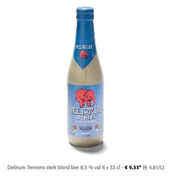 Promotions Delirium tremens sterk blond bier - Delirium - Valide de 24/04/2024 à 07/05/2024 chez Colruyt