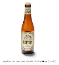 Lefort tripel sterk blond bier-Lefort
