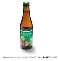 St.bernardus tripel sterk blond bier-St.Bernardus
