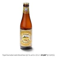 Promoties Tripel karmeliet sterk blond bier - TRipel Karmeliet - Geldig van 24/04/2024 tot 07/05/2024 bij Colruyt