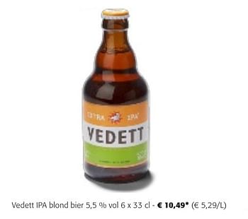 Promotions Vedett ipa blond bier - Vedett - Valide de 24/04/2024 à 07/05/2024 chez Colruyt