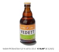 Promoties Vedett ipa blond bier - Vedett - Geldig van 24/04/2024 tot 07/05/2024 bij Colruyt