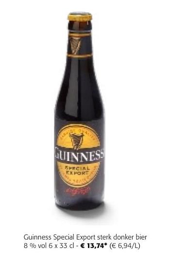 Promotions Guinness special export sterk donker bier - Guinness - Valide de 24/04/2024 à 07/05/2024 chez Colruyt
