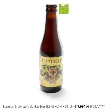 Promotions Lupulus bruin sterk donker bier - Lupulus - Valide de 24/04/2024 à 07/05/2024 chez Colruyt