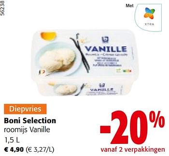 Promoties Boni selection roomijs vanille - Boni - Geldig van 24/04/2024 tot 07/05/2024 bij Colruyt