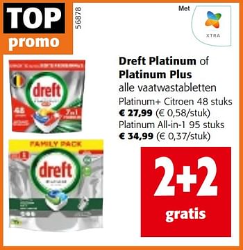 Promoties Dreft platinum of platinum plus alle vaatwastabletten - Dreft - Geldig van 24/04/2024 tot 07/05/2024 bij Colruyt