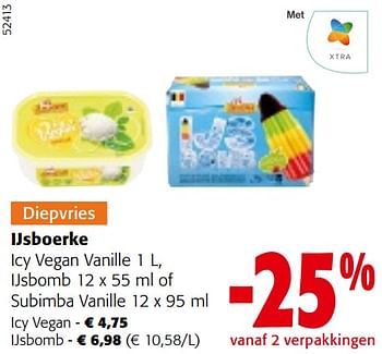 Promotions Ijsboerke icy vegan vanille ijsbomb of subimba vanille - Ijsboerke - Valide de 24/04/2024 à 07/05/2024 chez Colruyt