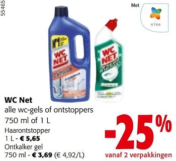 Promotions Wc net alle wc-gels of ontstoppers - WC Net - Valide de 24/04/2024 à 07/05/2024 chez Colruyt