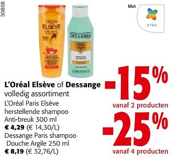 Promoties L’oréal elsève of dessange volledig assortiment - Huismerk - Colruyt - Geldig van 24/04/2024 tot 07/05/2024 bij Colruyt