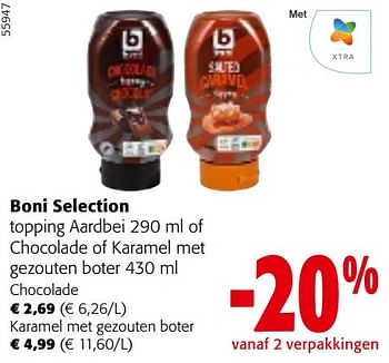 Promoties Boni selection topping aardbei of chocolade of karamel met gezouten boter - Boni - Geldig van 24/04/2024 tot 07/05/2024 bij Colruyt