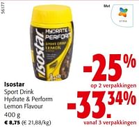 Promoties Isostar sport drink hydrate + perform lemon flavour - Isostar - Geldig van 24/04/2024 tot 07/05/2024 bij Colruyt