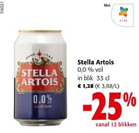 Promoties Stella artois 0,0 % vol - Stella Artois - Geldig van 24/04/2024 tot 07/05/2024 bij Colruyt
