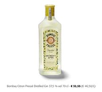 Promoties Bombay citron pressé distilled gin - Bombay - Geldig van 24/04/2024 tot 07/05/2024 bij Colruyt