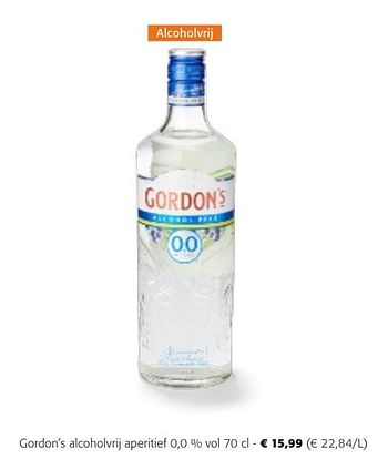 Promoties Gordon`s alcoholvrij aperitief 0,0 % vol - Gordon's - Geldig van 24/04/2024 tot 07/05/2024 bij Colruyt