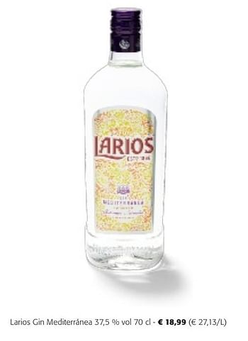 Promoties Larios gin mediterránea - Larios - Geldig van 24/04/2024 tot 07/05/2024 bij Colruyt