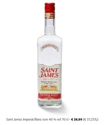 Promotions Saint james imperial blanc rum - Saint James - Valide de 24/04/2024 à 07/05/2024 chez Colruyt
