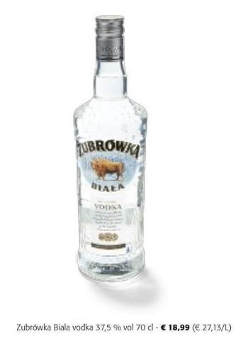Promotions Zubrówka biala vodka - Zubrowka - Valide de 24/04/2024 à 07/05/2024 chez Colruyt