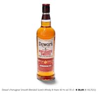 Promoties Dewar`s portugese smooth blended scotch whisky 8 years - Dewar's - Geldig van 24/04/2024 tot 07/05/2024 bij Colruyt