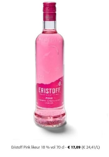 Promotions Eristoff pink likeur - Eristoff - Valide de 24/04/2024 à 07/05/2024 chez Colruyt