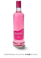 Promoties Eristoff pink likeur - Eristoff - Geldig van 24/04/2024 tot 07/05/2024 bij Colruyt